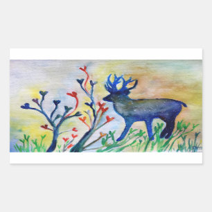 Rentierkleber, Liebe, Glossarbe Rechteckiger Aufkleber