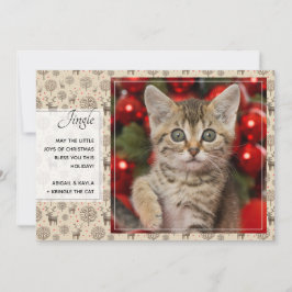 Rentiermuster und Skripttypografie - benutzerdefin Feiertagskarte