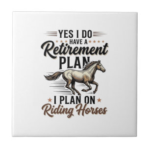 Rentierplan Reitpferde Vintage-Shirt-Design Fliese