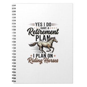 Rentierplan Reitpferde Vintage-Shirt-Design Notizblock