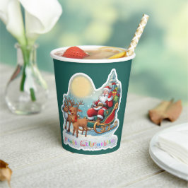 Rentierschlitten mit Rudi - Pappbecher