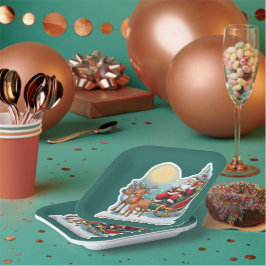 Rentierschlitten mit Rudi - Pappteller