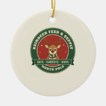 Rentierspeise- und Zubehör Retro-Weihnachtsornamen