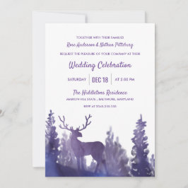 Rentierwasserfarbe Lila | Winterhochzeit Einladung