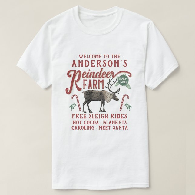 Rentierzucht Rustikaler Vintager Bauernhof Individ T-Shirt (Design vorne)
