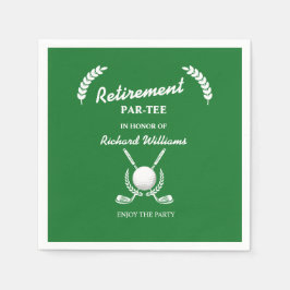 Rentirement Golf Clubs Wreath Themed Party Serviette