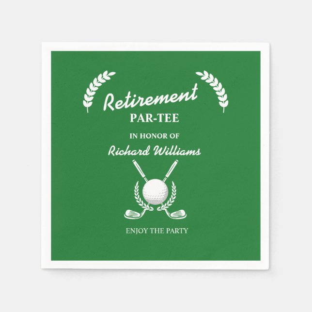 Rentirement Golf Clubs Wreath Themed Party Serviette (Vorderseite)