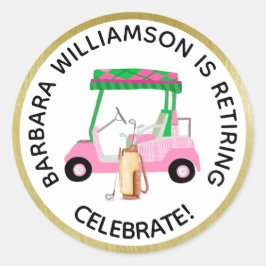 Rentirement Golf Themed Party Persönlich Runder Aufkleber