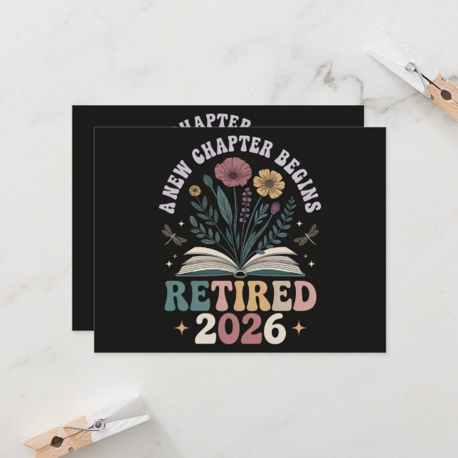 Rentner 2026 Ein neues Kapitel beginnt Einladung (Vorderseite/Rückseite Beispiel)