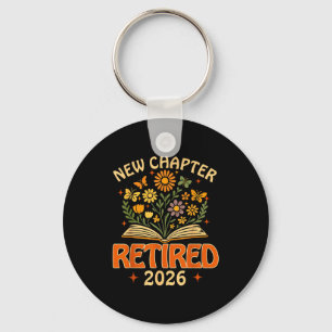 Rentner 2026 Neues Kapitel Vintage Boho Floral Ruh Schlüsselanhänger