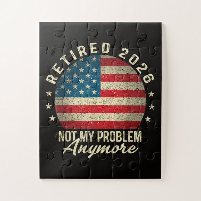 Rentner 2026 nicht mehr mein Problem US-Flagge Puzzle (Vertikal)