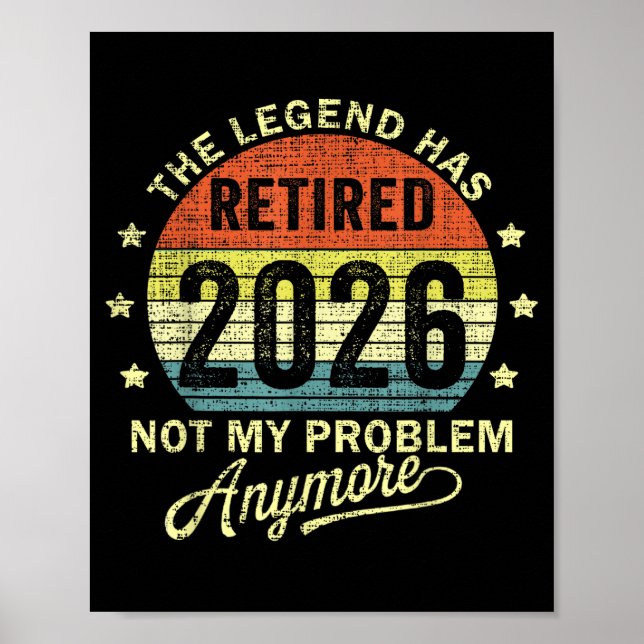 Rentner 2026 Ruhestand 2026  Poster (Vorne)