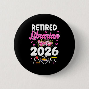 Rentner Bibliothekar est 2026 Schulbibliothekar Button