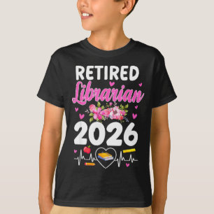 Rentner Bibliothekar est 2026 Schulbibliothekar T-Shirt
