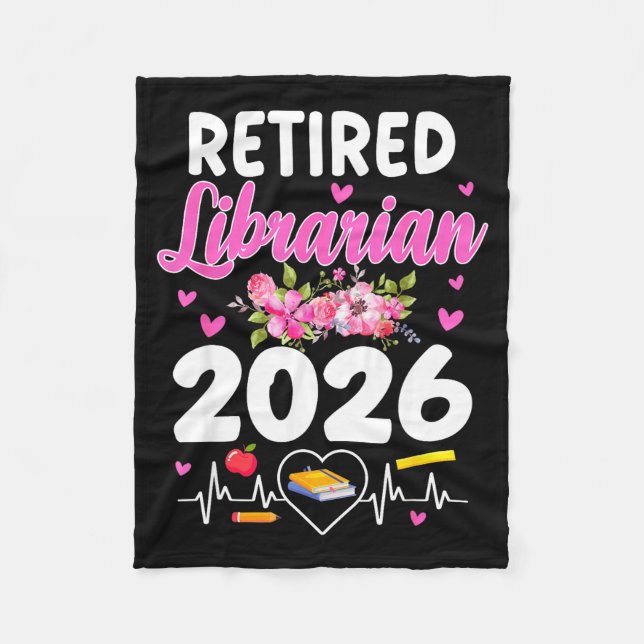 Rentner Bibliothekarin geschätzt 2026 Schulbibliot Fleecedecke (Vorderseite)