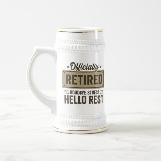 Rentner Bierkrug - Auf Wiedersehen Stress Hallo Bierglas