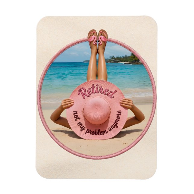 Rentner Hut Tropischer Strand Magnet (Vertikal)
