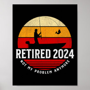 Rentner Lustiger Angelsport Ruhestand Retro Nicht Poster