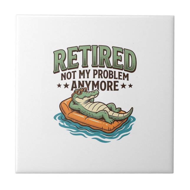 Rentner Nicht Mein Problem Alligator Urlaub Shirt_ Fliese (Vorderseite)