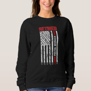 Rentner Postmitarbeiter US-Flagge Briefträger Ruhe Sweatshirt