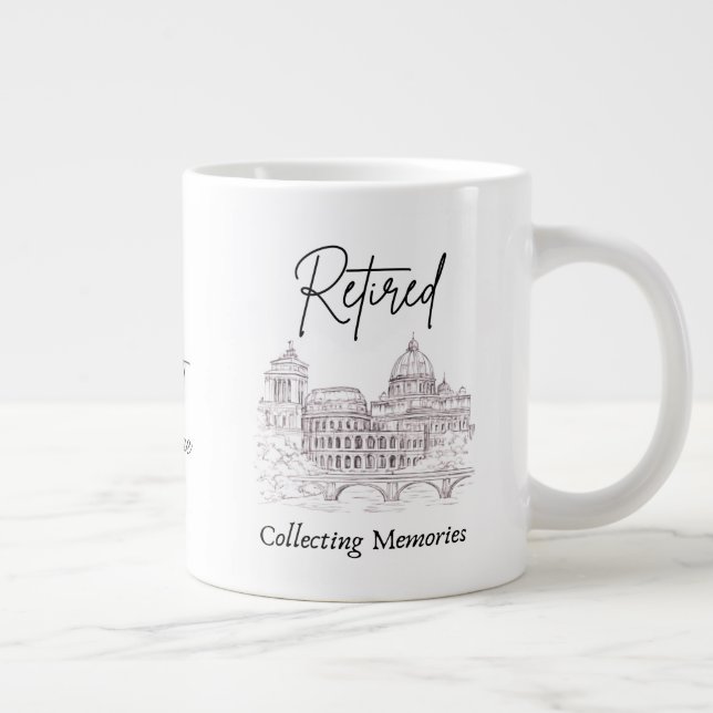 Rentner-Reisender-Geschenktasse Jumbo-Tasse (Rechts)