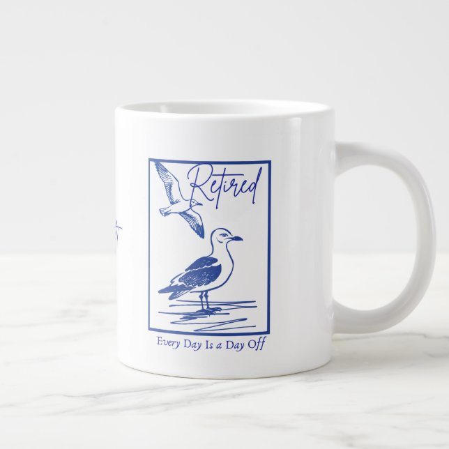 Rentner-Reisender-Tasse als Geschenk Jumbo-Tasse (Rechts)