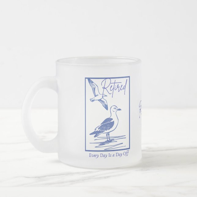 Rentner-Reisender-Tasse als Geschenk Mattglastasse (Links)