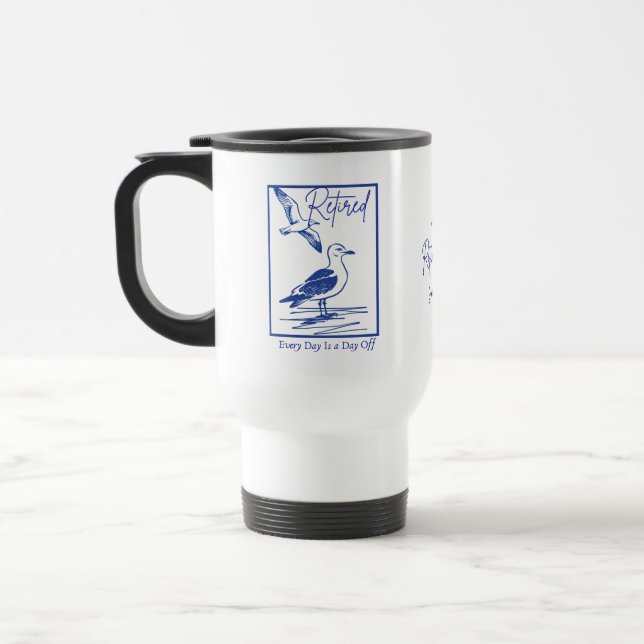 Rentner-Reisender-Tasse als Geschenk Reisebecher (Links)