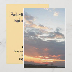 Rentner-Sonnenuntergangs-Foto neuer Anfang Dankeskarte