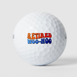 Rentner Woo Hoo Vintage Groovy Text Golfball