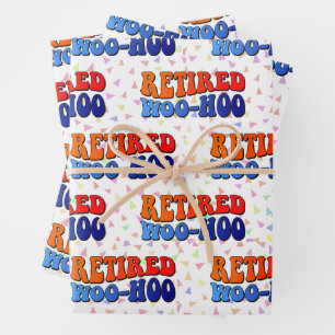 Rentner Woo Hoo Vintage Ruhestand  Geschenkpapier Set