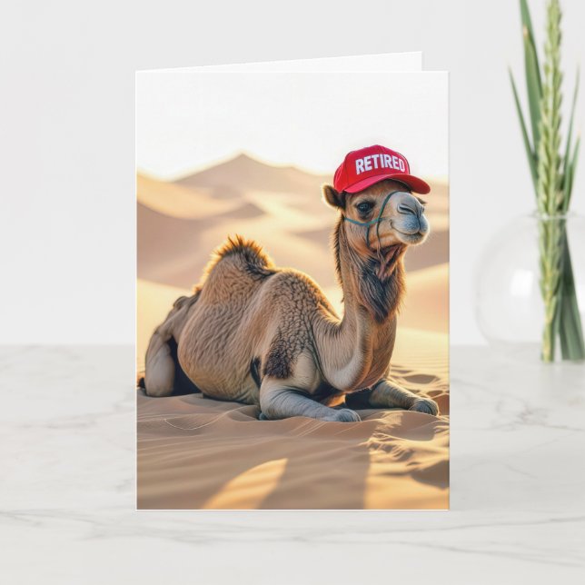 Rentnerkamel mit roter Mütze Karte (Vorderseite)