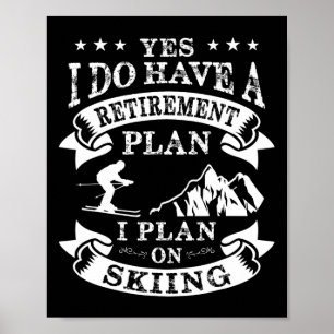 Rentnerplan auf Skifahren Vintage-Renten-Ski Poster