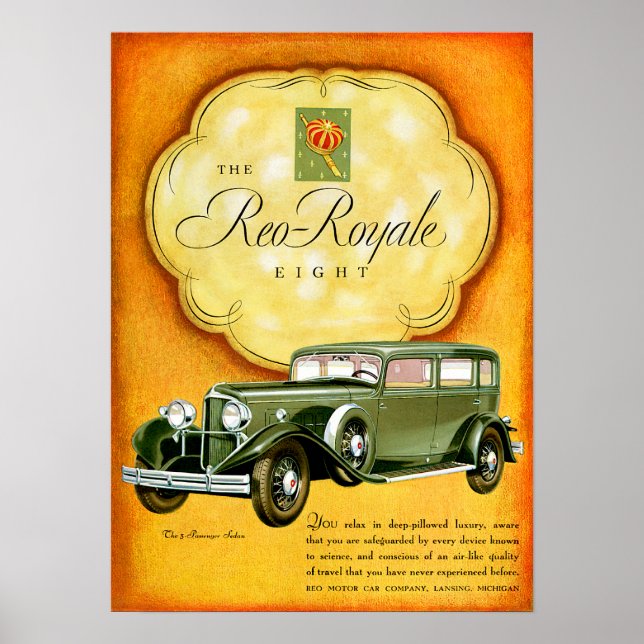 Reo Royale 8 ~ Vintage Automobile Ad Poster (Vorne)