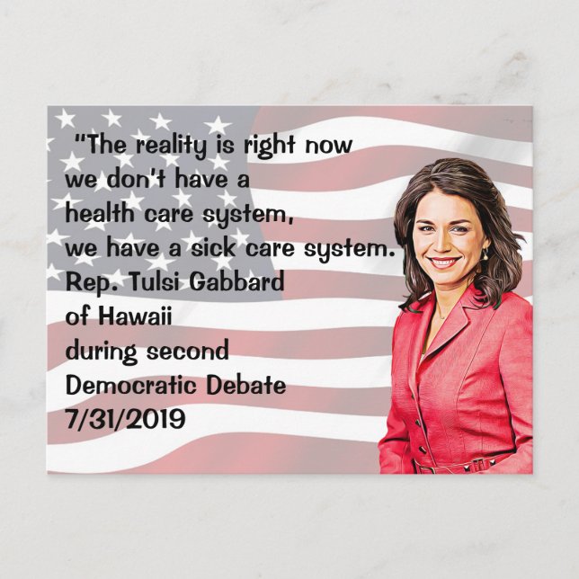 Rep. Tulsi Gabbard von Hawaii Zitat zur Debatte Postkarte (Vorderseite)