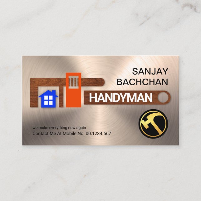 Reparatur der Holzschicht-Schraubenschlüssel Visitenkarte (Vorderseite)