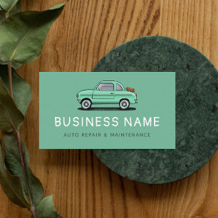 Reparatur des alten Vintagen Retro-Auto Reparatur  Visitenkarte