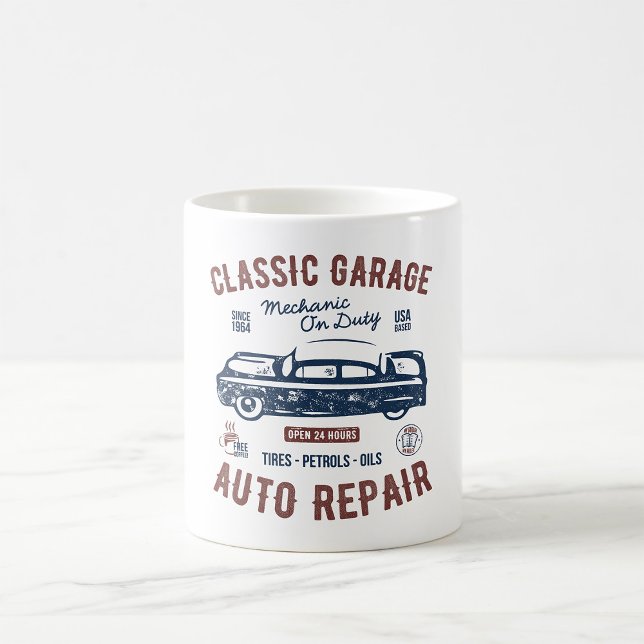 Reparatur des Auto der klassischen Garage Kaffeetasse (Von Creator hochgeladen)
