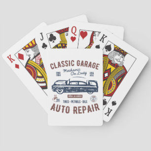 Reparatur des Auto der klassischen Garage Spielkarten