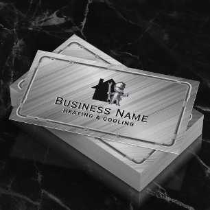 Reparatur des Heizsystems Modernes Metall Visitenkarte
