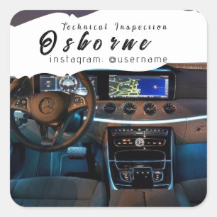 Reparatur des Mietwagens für technische Inspektion Quadratischer Aufkleber