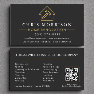 Reparatur des QR-Codes von Black-Gold-Zuhause- Visitenkarte