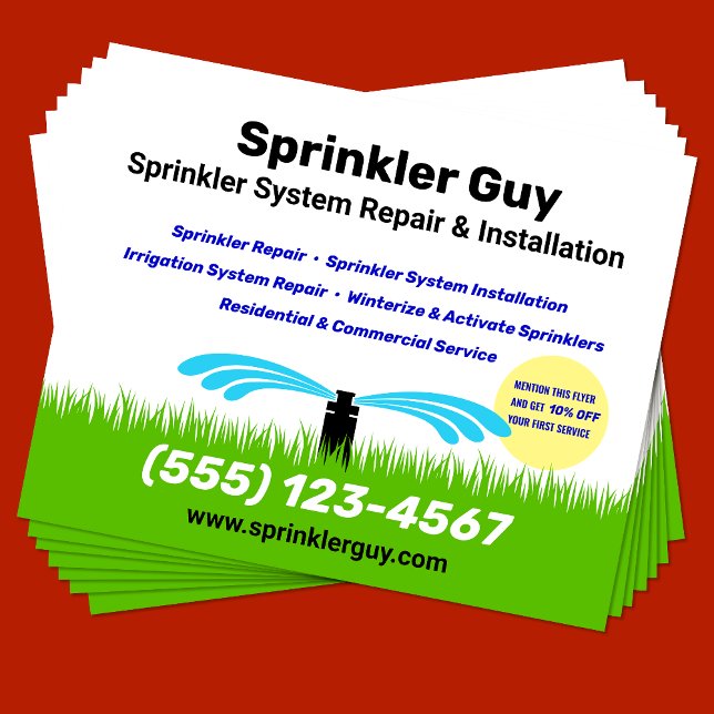 Reparatur und Installation von Sprinklern Flyer (Von Creator hochgeladen)