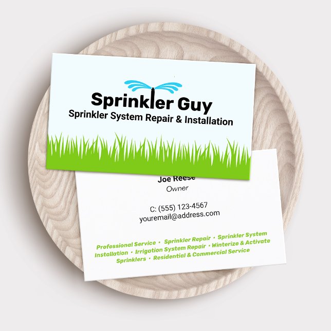 Reparatur und Installation von Sprinklern Visitenkarte (Von Creator hochgeladen)