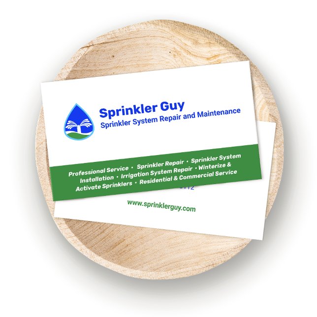 Reparatur und Installation von Sprinklern Visitenkarte (Von Creator hochgeladen)
