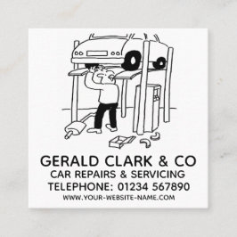 Reparatur und Wartung von Kraftfahrzeugen Quadratische Visitenkarte
