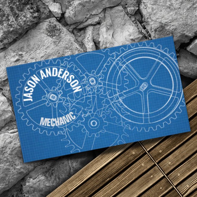 Reparatur von Auto für industrielle Maschinen Visitenkarte (Industrial Gear Auto Repair Automotive Mechanic Business Card)