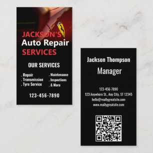 Reparatur von Auto für mobile Autos Visitenkarte