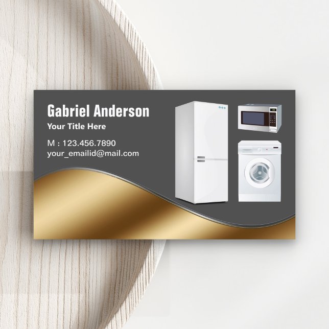 Reparatur von dunkelgrauen Zuhause-Geräten Visitenkarte (Von Creator hochgeladen)