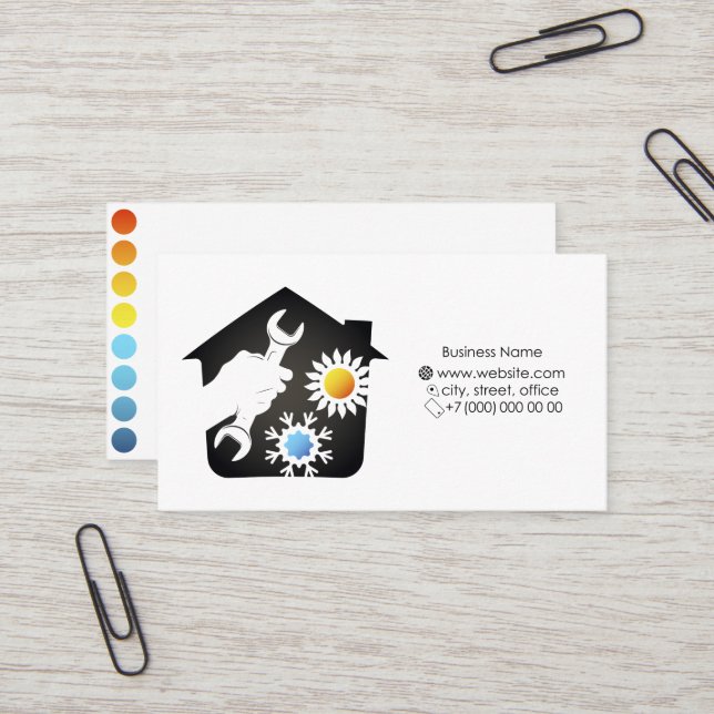 Reparatur von Klimaanlagen für Visitenkarten Visitenkarte (Vorderseite/Rückseite Beispiel)